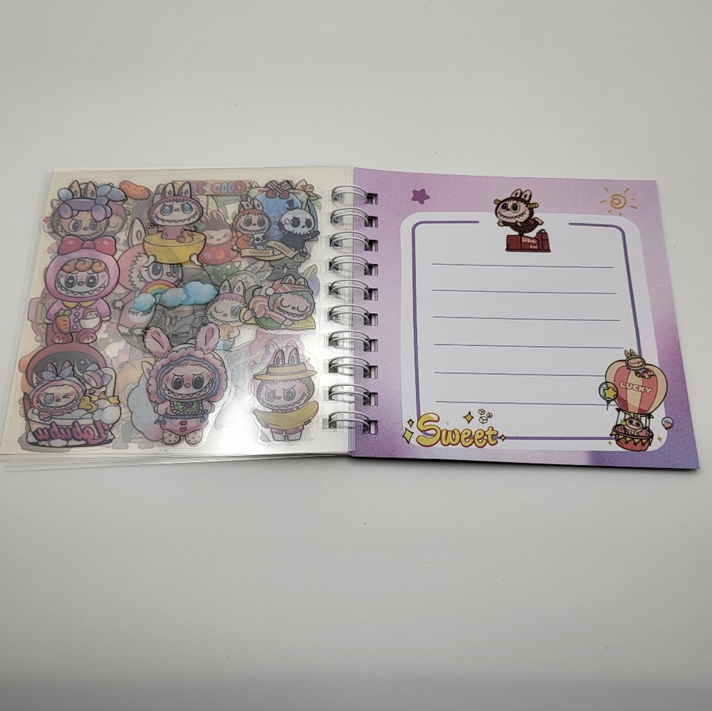 LABUBU Mini Spiral Sticker Notebook NEW - Picture 5 of 8